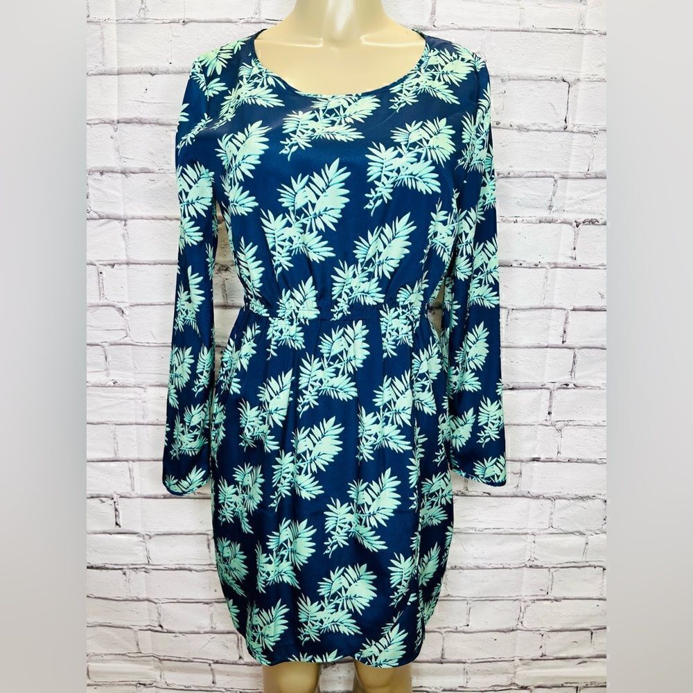 J. Crew long sleeve leaf dress size 8